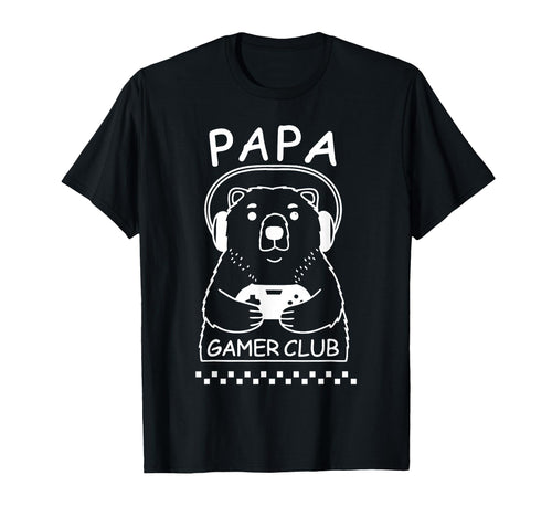 Papa Bear Gamer Club Funny Daddy Video T-Shirt - Trendy Graphic for Adults - T-Shirt, Sweatshirt, Hoodie