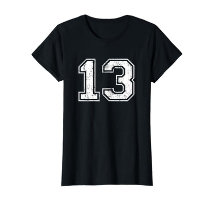 Number 13 Distressed Thirteen Sport T-Shirt - Streetwear Style Men Women - T-Shirt, Sweatshirt, Hoodie