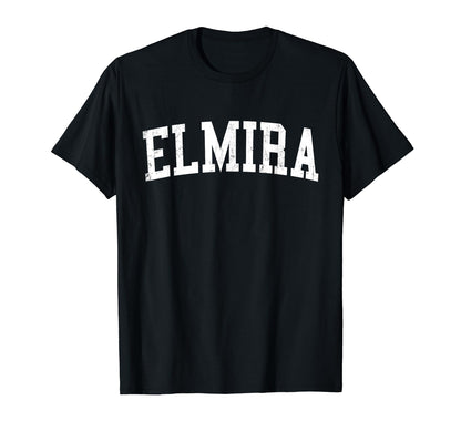 Elmira Ny Distressed White Varsity T-Shirt - Novelty Apparel Unisex - T-Shirt, Sweatshirt, Hoodie