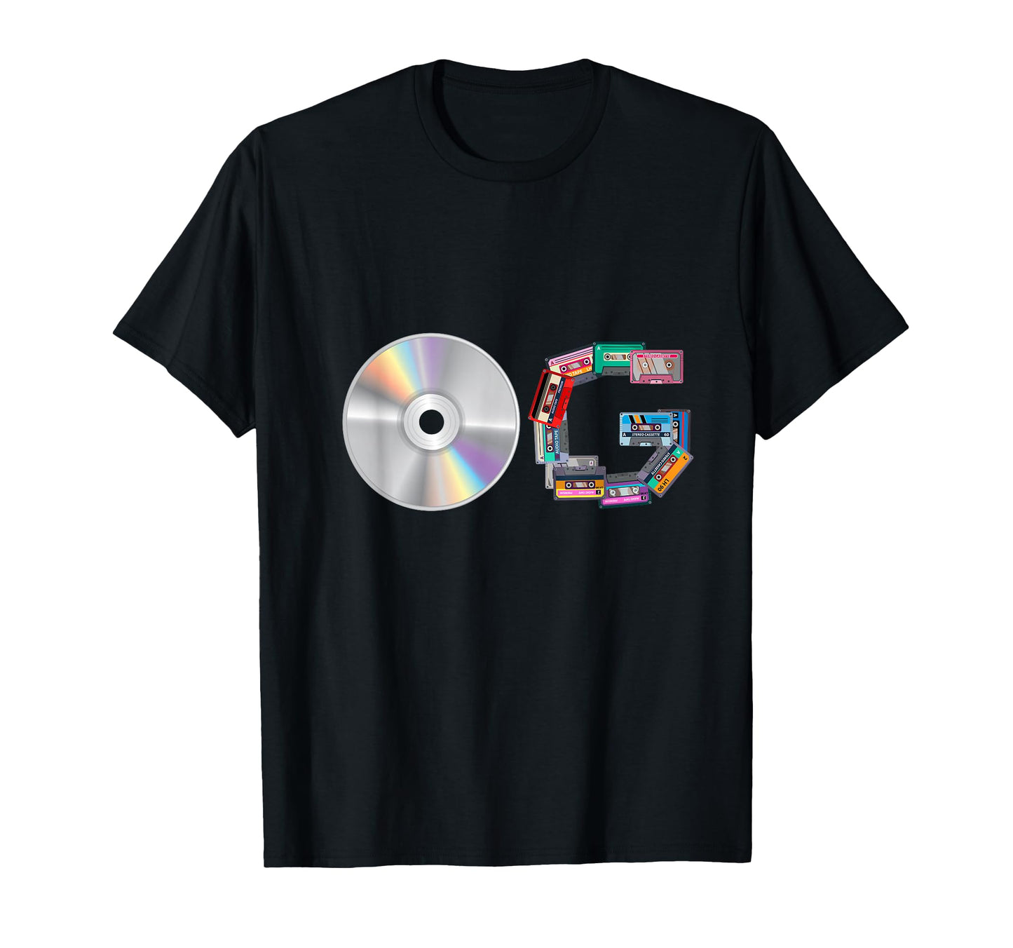 Old School Og Hip Hop Head Vinyl Cds T-Shirt - Custom Art Print Men Women - T-Shirt, Sweatshirt, Hoodie