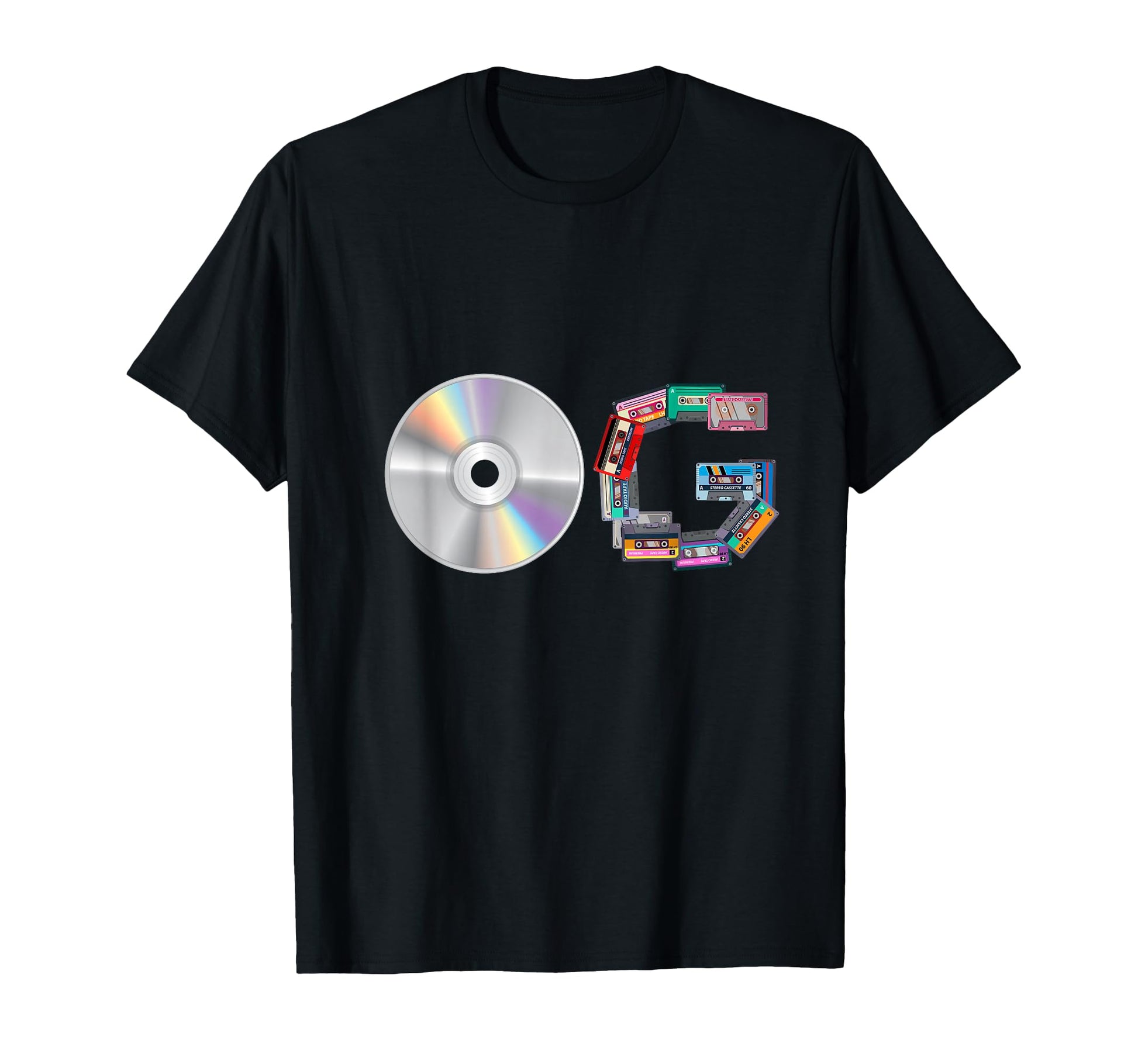 Old School Og Hip Hop Head Vinyl Cds T-Shirt - Custom Art Print Men Women - T-Shirt, Sweatshirt, Hoodie