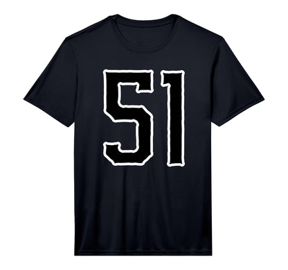 White Black Sports Team Number 51 T-Shirt - Aesthetic Graphic Men Women - T-Shirt, Sweatshirt, Hoodie