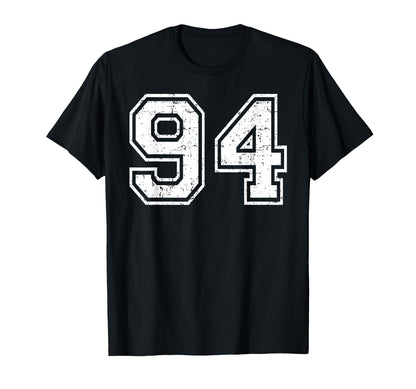 94 Number Ninety Four Team Sports Grunge T-Shirt - Graphic Print Men Women - T-Shirt, Sweatshirt, Hoodie