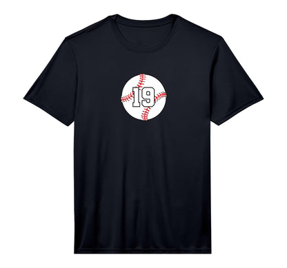 Baseball Number 19 Performance T-Shirt - Minimalist Print Unisex - T-Shirt, Sweatshirt, Hoodie