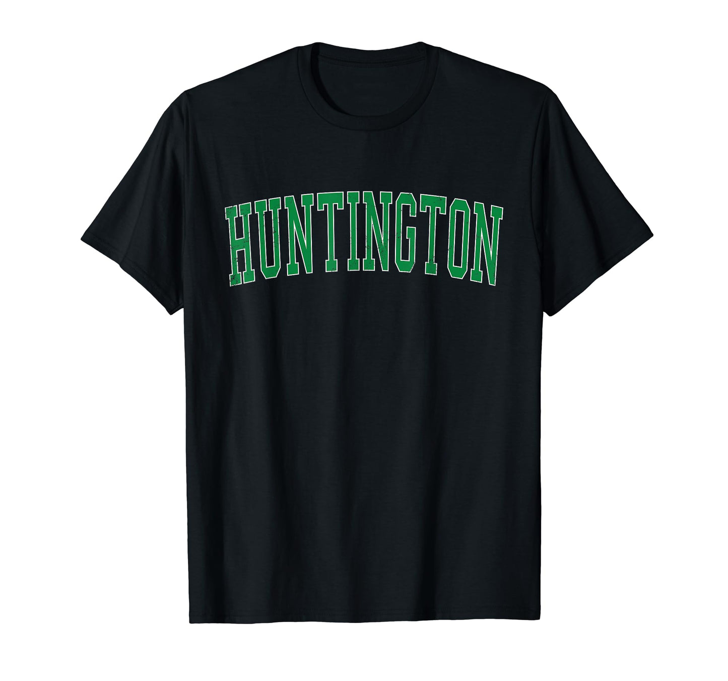 Huntington Va Distressed Green Varsity T-Shirt - Custom Art Print Unisex - T-Shirt, Sweatshirt, Hoodie