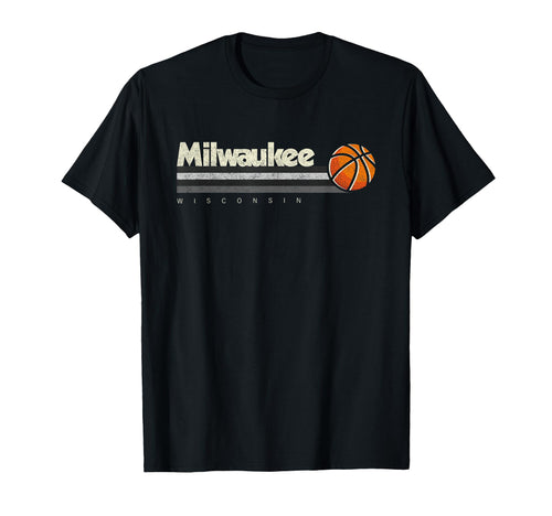Basketball Milwaukee B Ball Stripes T-Shirt - Trendy Graphic Men Women - T-Shirt, Sweatshirt, Hoodie