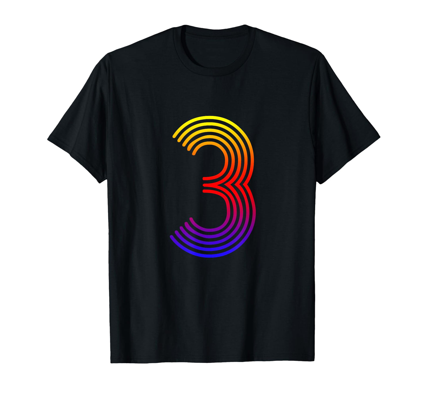 Number 3 Birthday Gift Disco Rainbow T-Shirt - Fun Novelty Design Men Women - T-Shirt, Sweatshirt, Hoodie