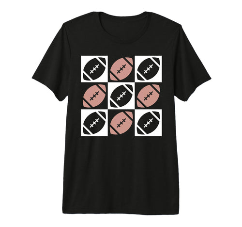 Checkered Football Football Mom Game T-Shirt - Minimalist Print for Adults - T-Shirt, Sweatshirt, Hoodie