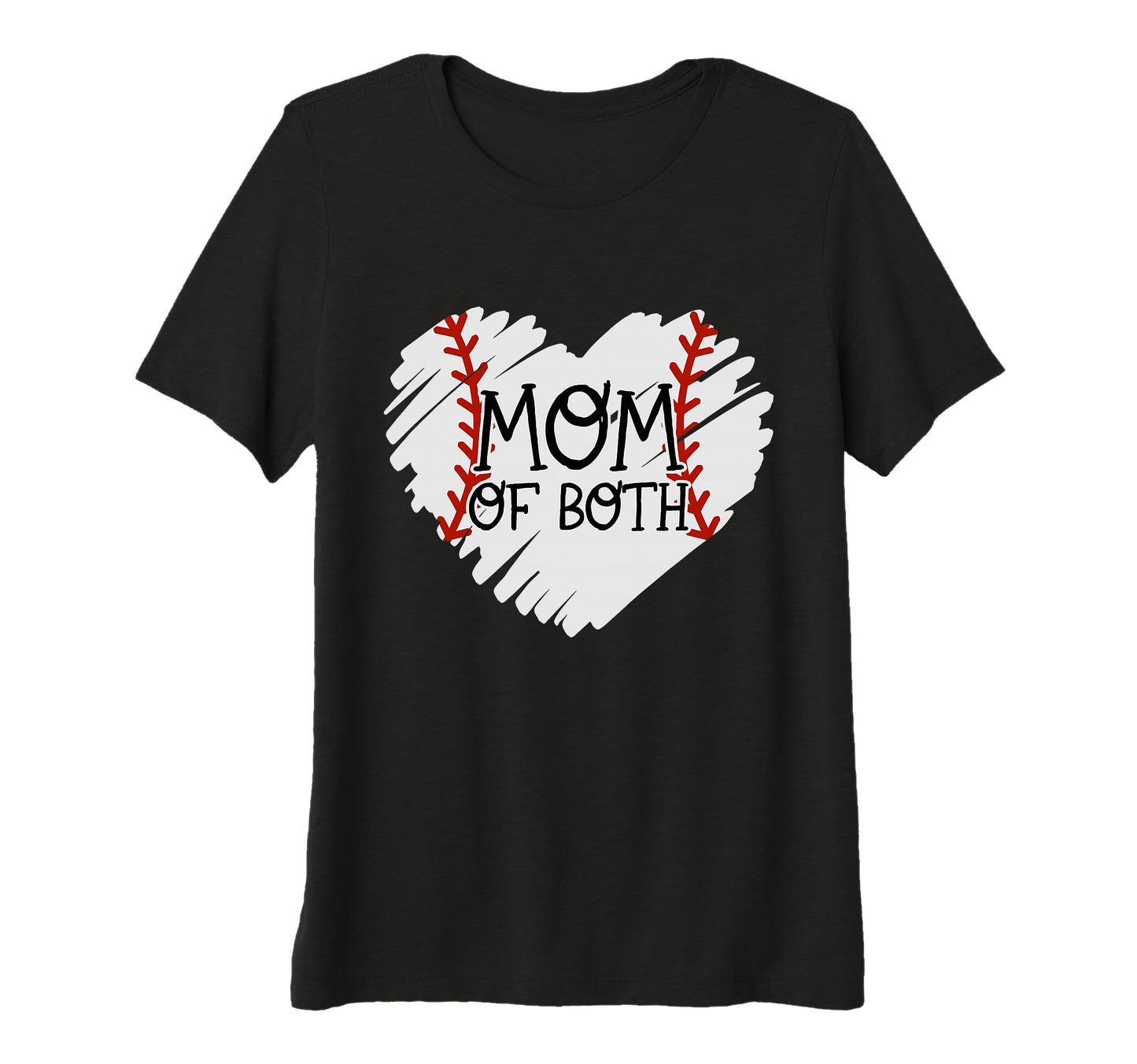 Womens Mom Both Softball Baseball Mama T-Shirt - Unique Graphic Unisex - T-Shirt, Sweatshirt, Hoodie