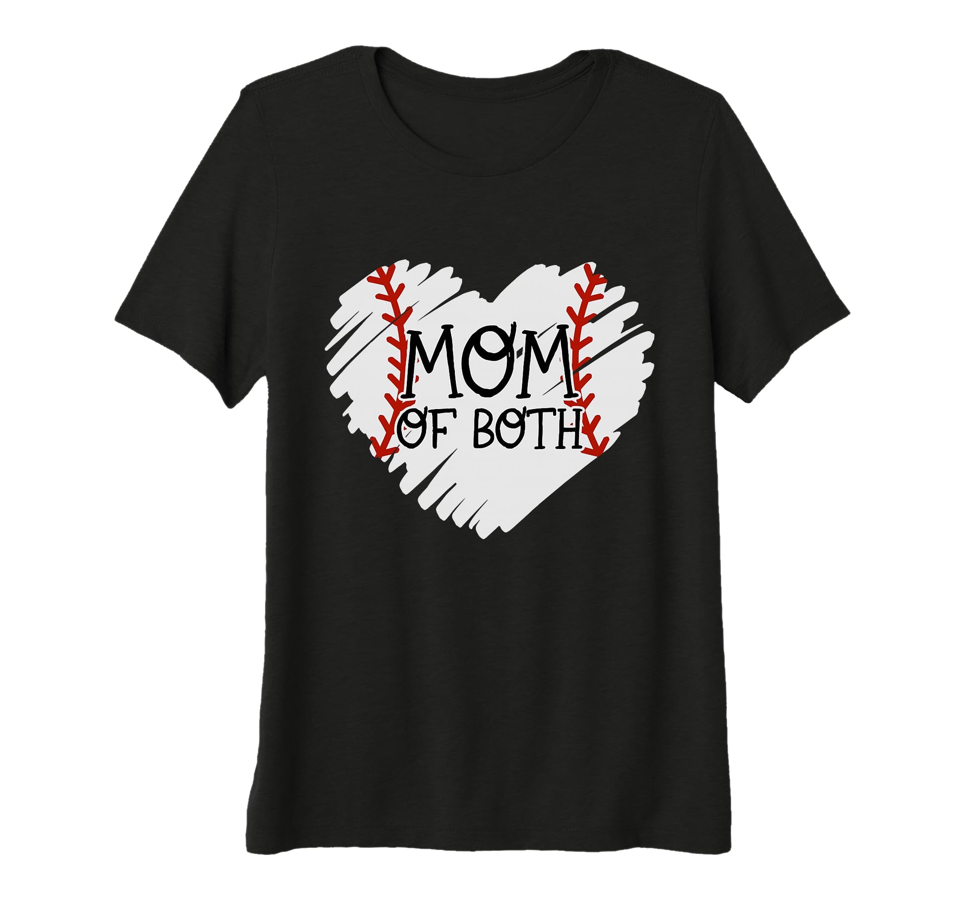 Womens Mom Both Softball Baseball Mama T-Shirt - Unique Graphic Unisex - T-Shirt, Sweatshirt, Hoodie