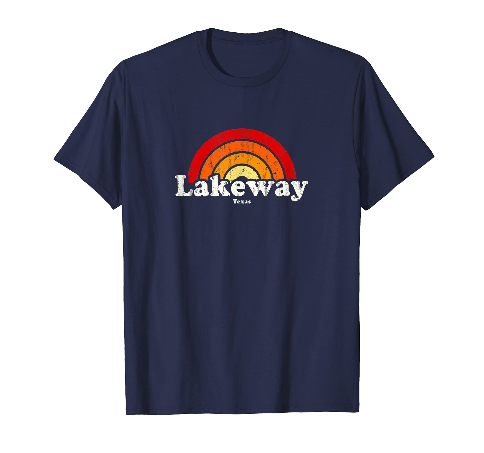 Lakeway Texas Tx 70S Rainbow T-Shirt - Unique Graphic for Adults - T-Shirt, Sweatshirt, Hoodie