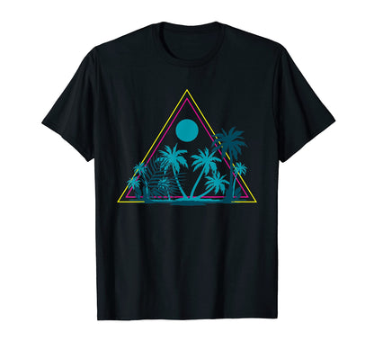 Palm Trees 80S Vaporwave T-Shirt - Casual Everyday Wear for Adults - T-Shirt, Sweatshirt, Hoodie