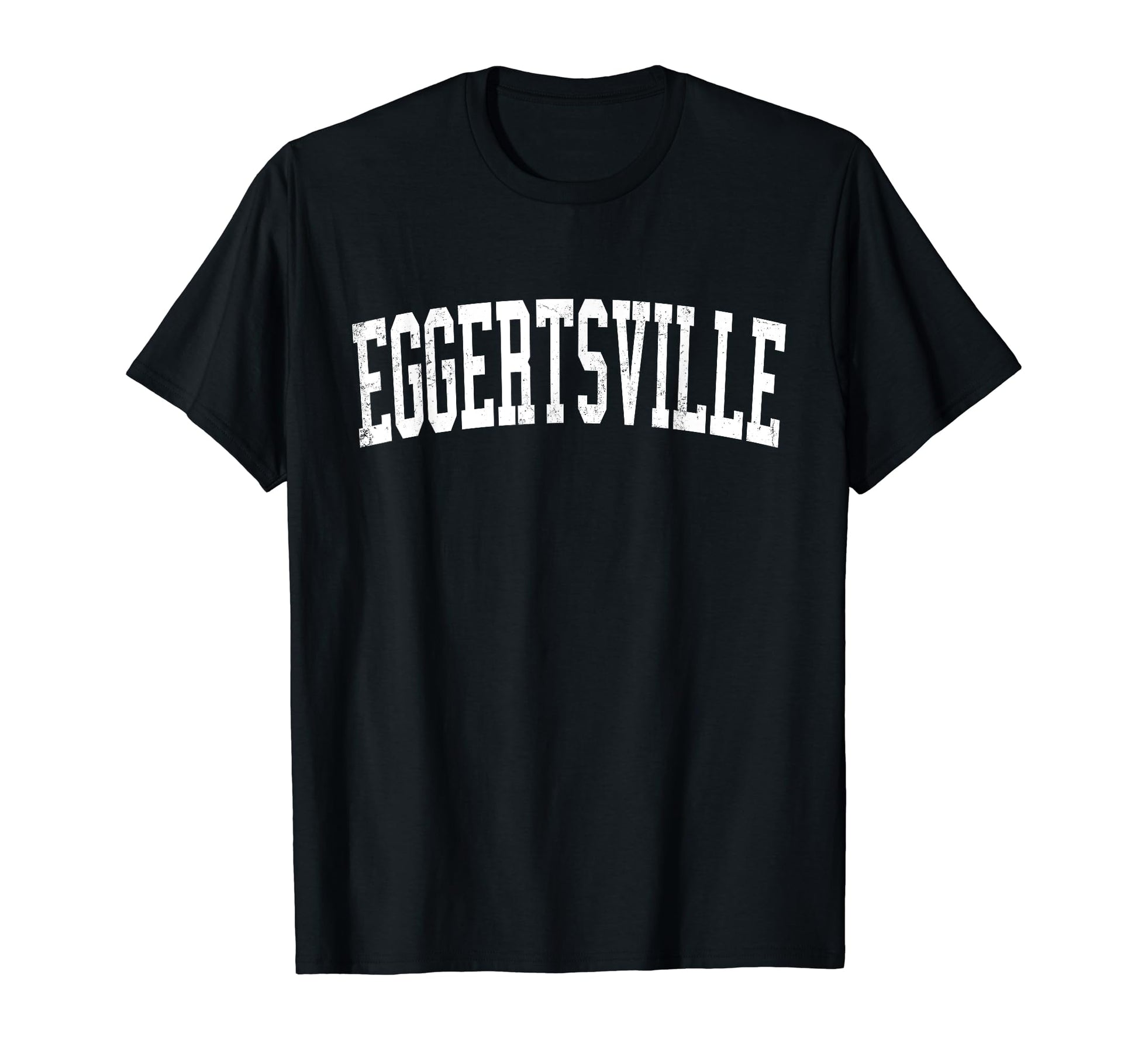 Eggertsville Ny Distressed White T-Shirt - Minimalist Print Men Women - T-Shirt, Sweatshirt, Hoodie