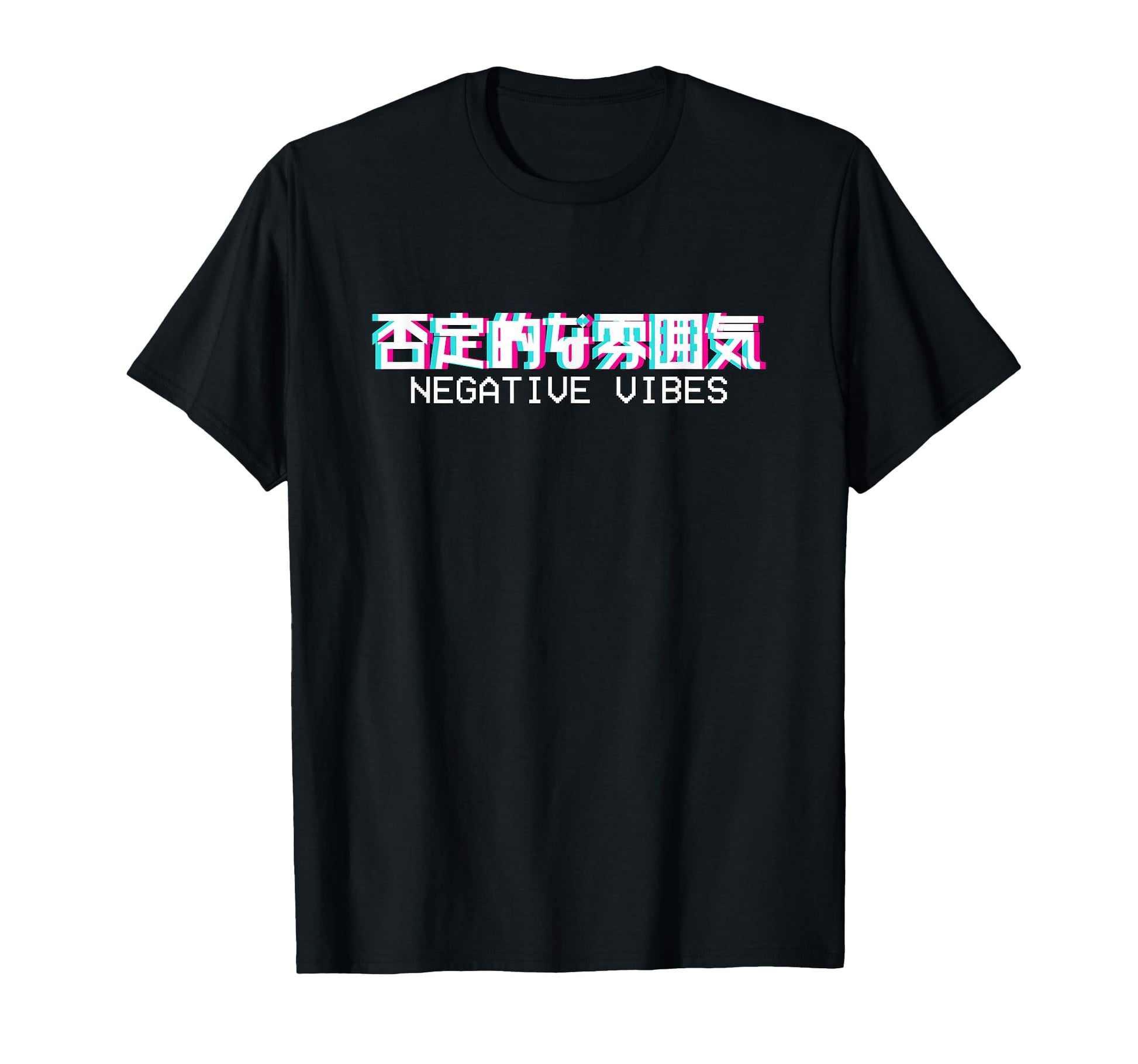 Negative Vibes Japanese Vaporwave T-Shirt - Aesthetic Graphic for Adults - T-Shirt, Sweatshirt, Hoodie