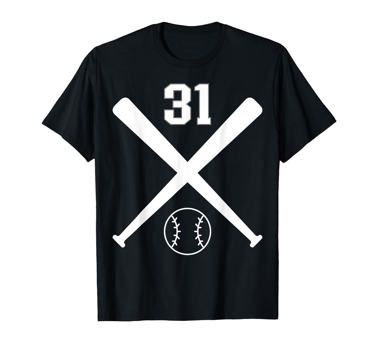 Baseball Softball Number 31 T-Shirt - Aesthetic Graphic for Adults - T-Shirt, Sweatshirt, Hoodie