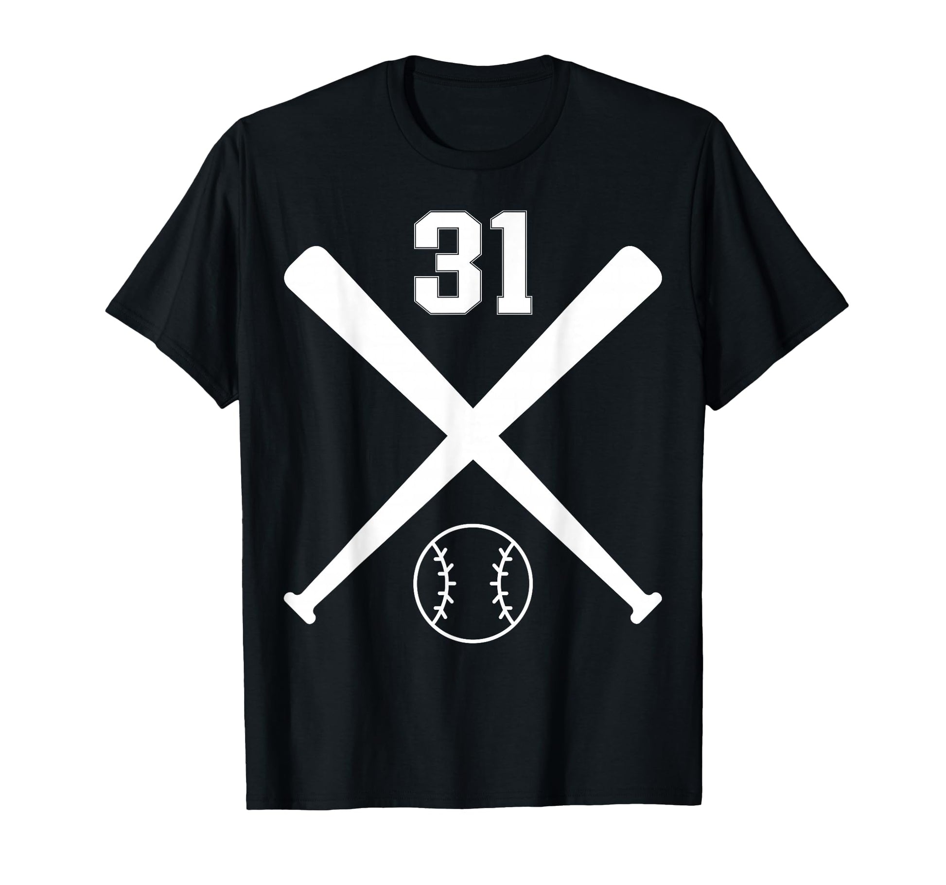 Baseball Softball Number 31 T-Shirt - Aesthetic Graphic for Adults - T-Shirt, Sweatshirt, Hoodie