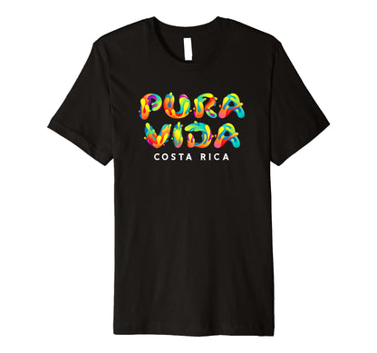 Pura Vida Costa Rica Rainbow Color T-Shirt - Aesthetic Graphic for Adults - T-Shirt, Sweatshirt, Hoodie