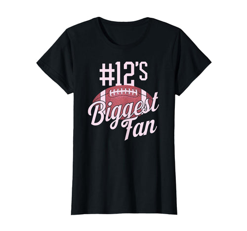 Number 12 Biggest Fan Football Mom T-Shirt - Novelty Apparel for Adults - T-Shirt, Sweatshirt, Hoodie