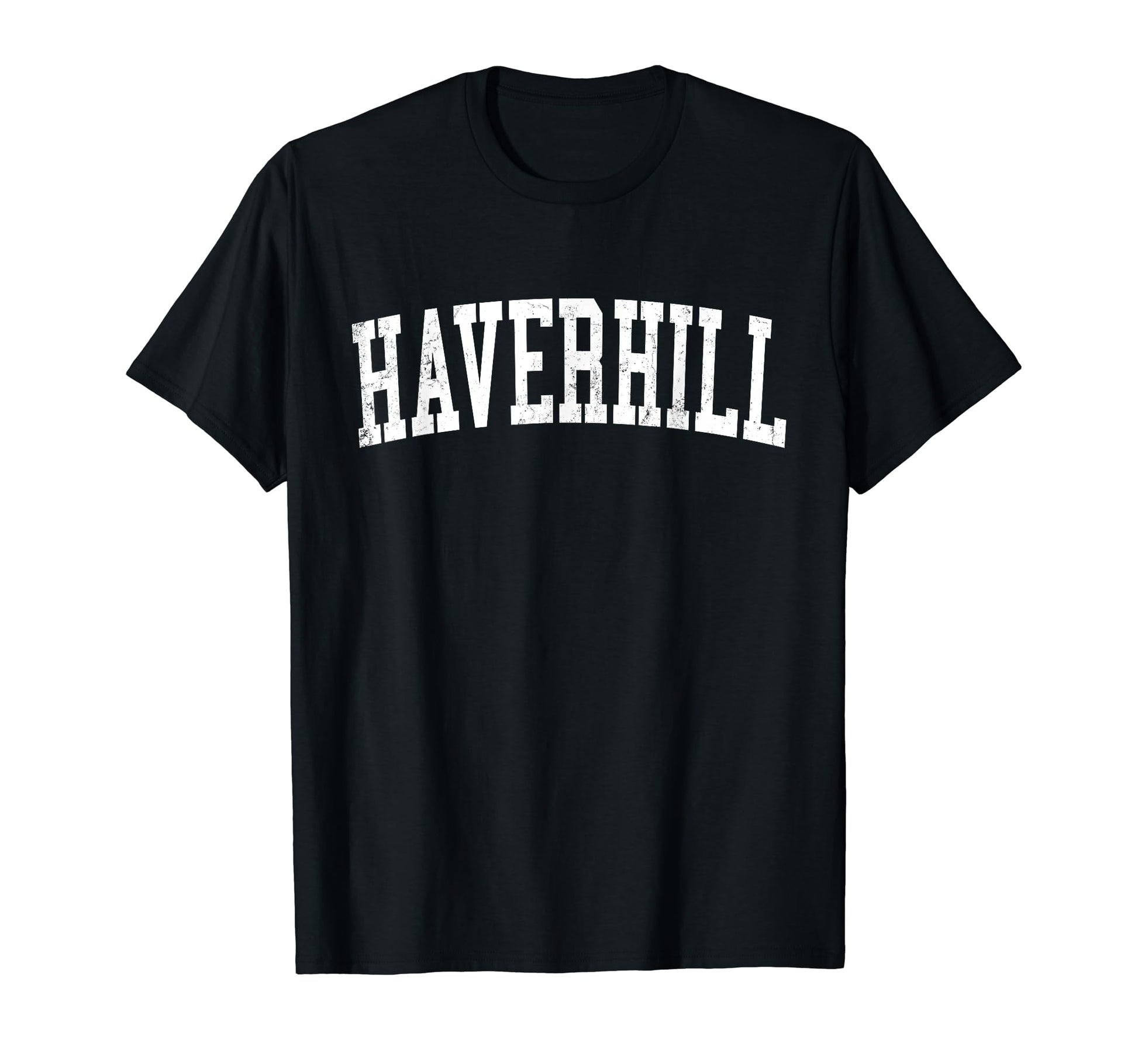 Haverhill Ma Distressed White Varsity T-Shirt - Custom Art Print for Adults - T-Shirt, Sweatshirt, Hoodie