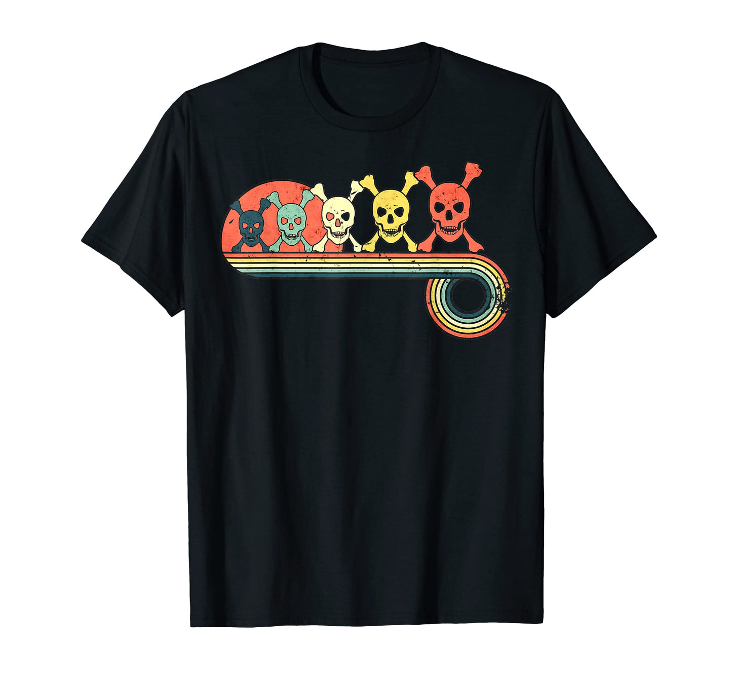 Skull Bones Sunset Rainbow T-Shirt - Unique Graphic Unisex - T-Shirt, Sweatshirt, Hoodie