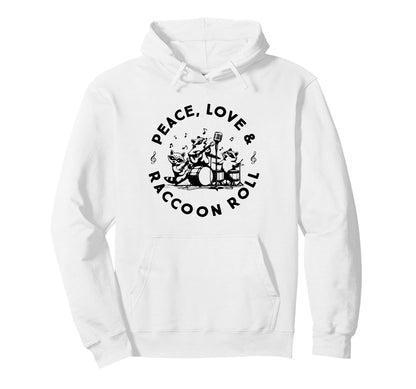 Raccoon Rock And Roll Music Raccoon Hoodie - Fun Novelty Design Men Women - T-Shirt, Sweatshirt, Hoodie