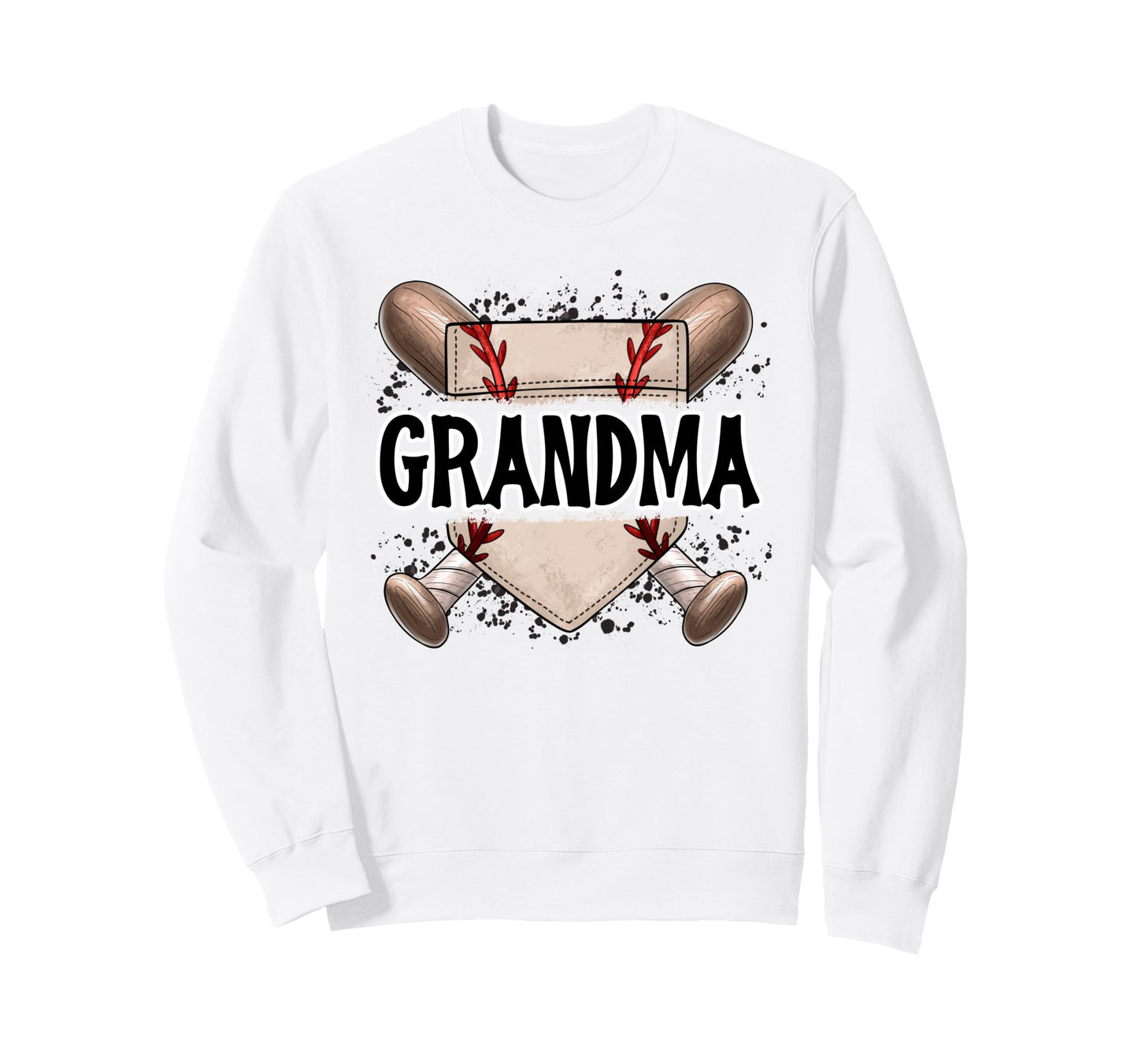 Grandma Baseball Home Plate Nana Mimi Sweatshirt - Unique Graphic Unisex - T-Shirt, Sweatshirt, Hoodie