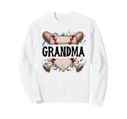 Grandma Baseball Home Plate Nana Mimi Sweatshirt - Unique Graphic Unisex - T-Shirt, Sweatshirt, Hoodie