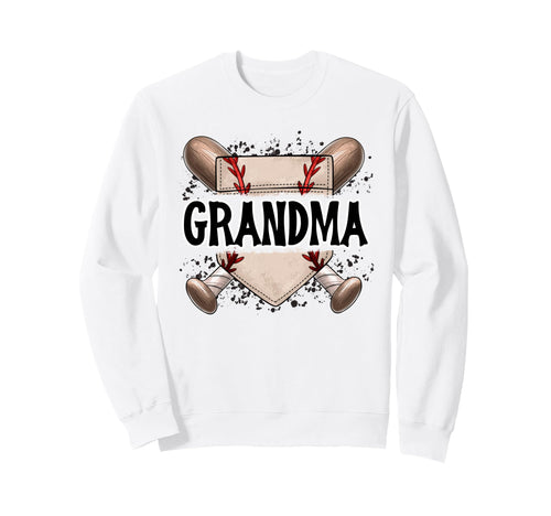 Grandma Baseball Home Plate Nana Mimi Sweatshirt - Unique Graphic Unisex - T-Shirt, Sweatshirt, Hoodie