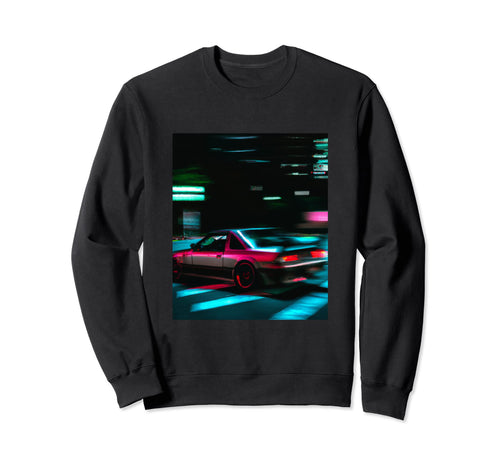 Vaporwave Car Synthwave City Sweatshirt - Fun Novelty Design Unisex - T-Shirt, Sweatshirt, Hoodie
