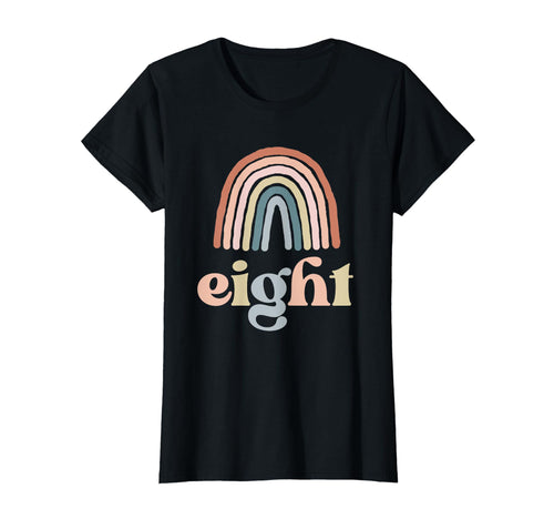 Eight Year Old Birthday Boho Rainbow T-Shirt - Aesthetic Graphic Men Women - T-Shirt, Sweatshirt, Hoodie