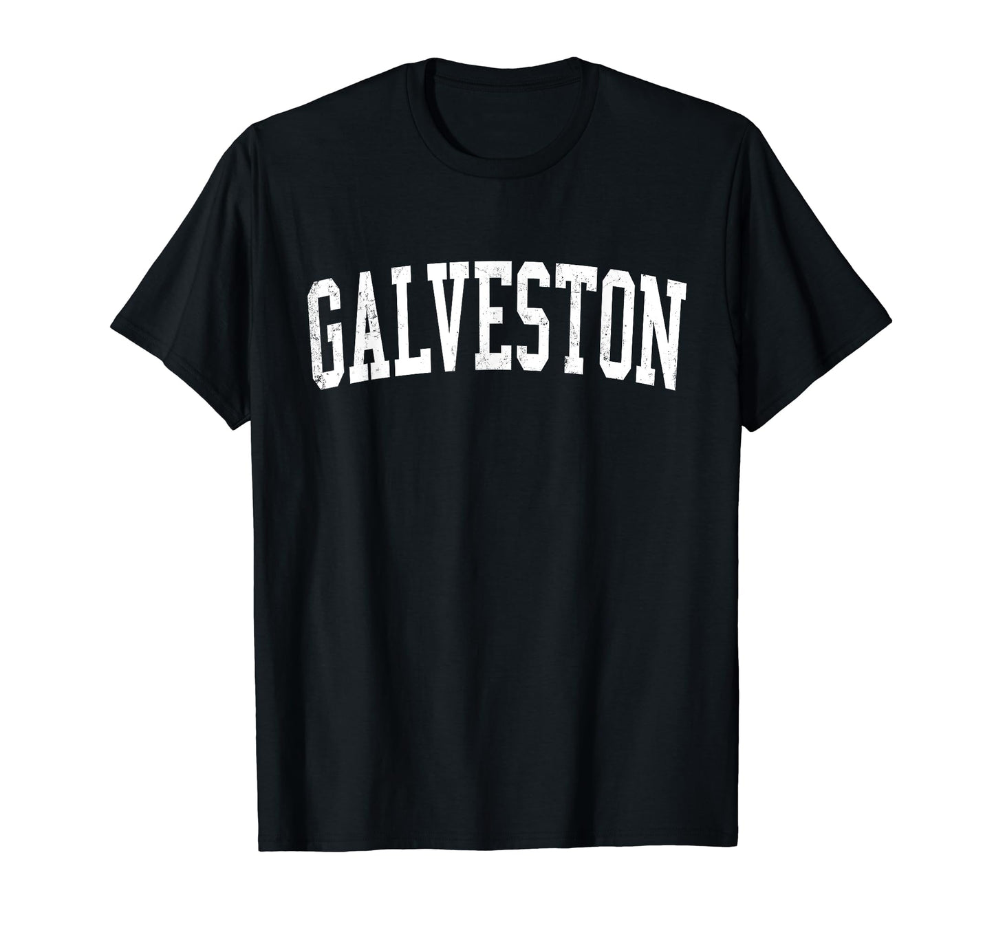 Galveston Tx Distressed White Varsity T-Shirt - Novelty Apparel Unisex - T-Shirt, Sweatshirt, Hoodie