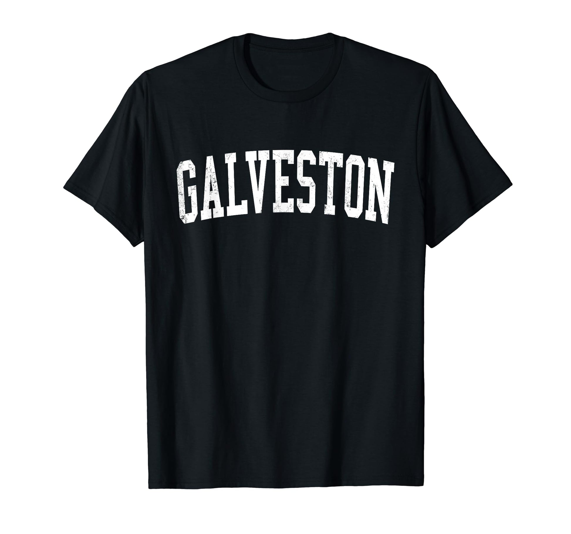 Galveston Tx Distressed White Varsity T-Shirt - Novelty Apparel Unisex - T-Shirt, Sweatshirt, Hoodie