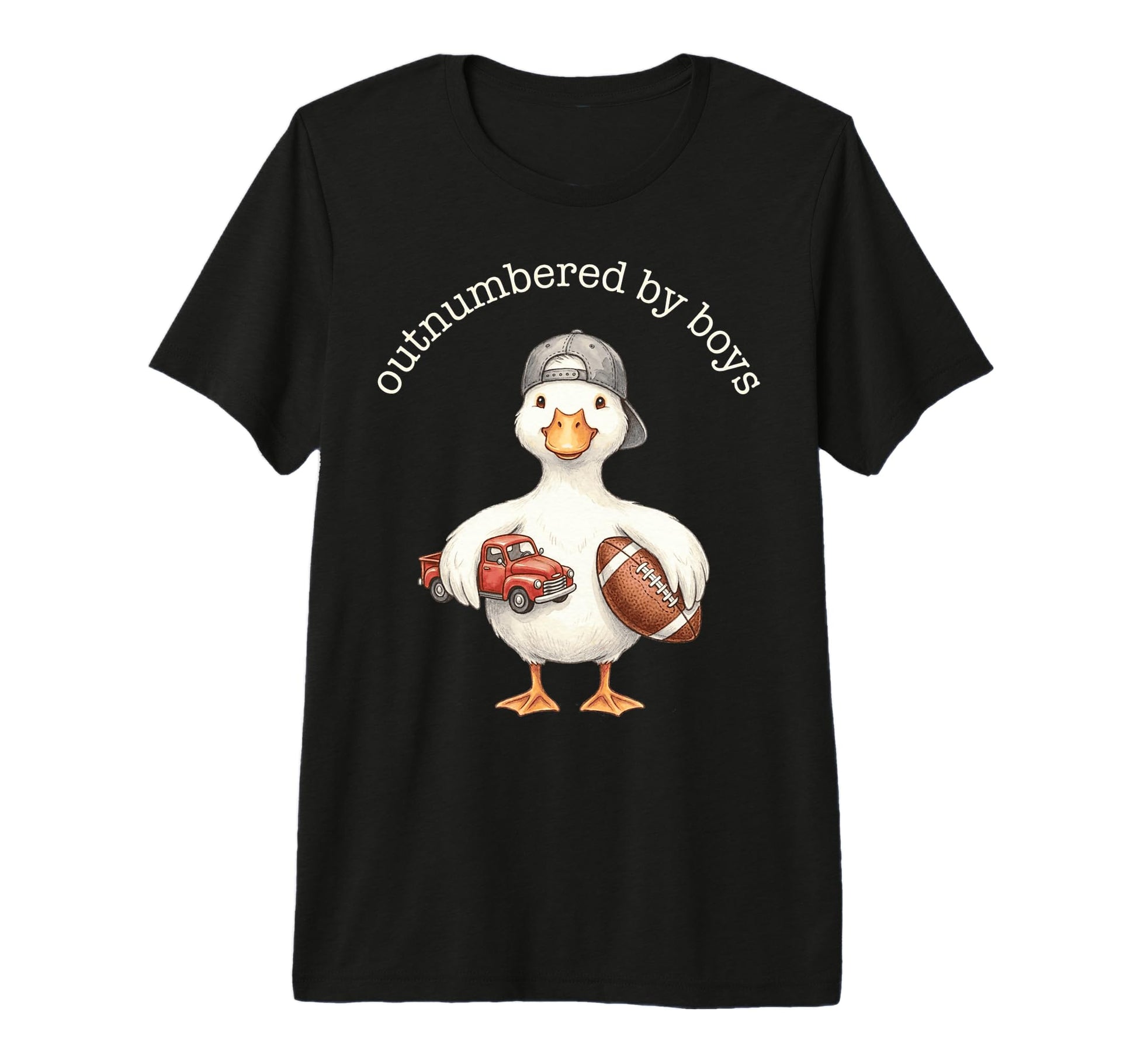 Outnumbered Duckling Toy Truck Football T-Shirt - Graphic Print Men Women - T-Shirt, Sweatshirt, Hoodie