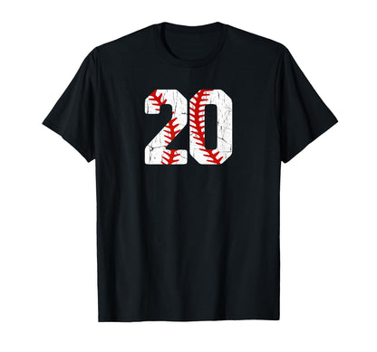 Baseball Player Jersey Number 20 20 Proud T-Shirt - Graphic Print Unisex - T-Shirt, Sweatshirt, Hoodie