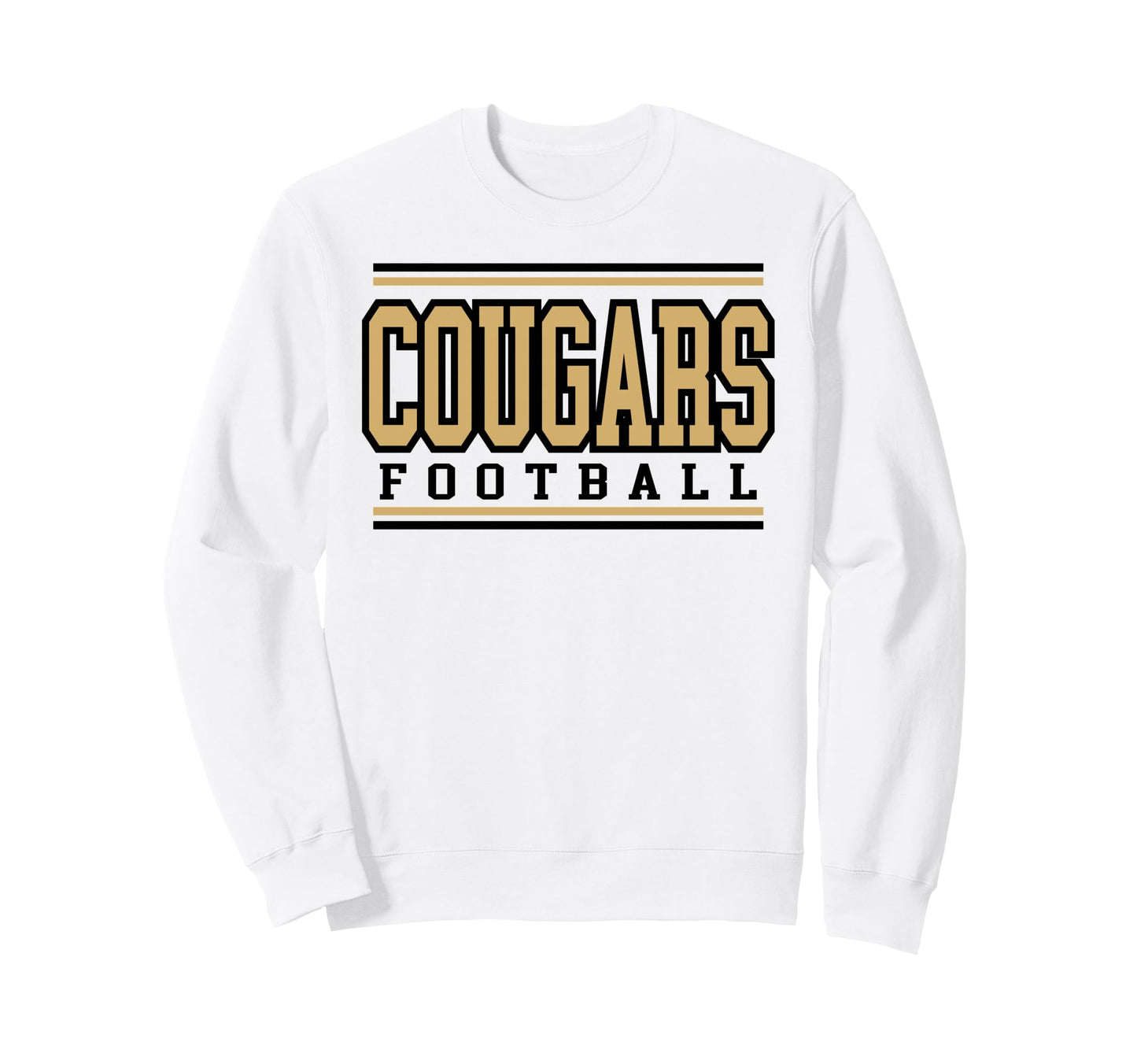 Cougar Football Mom Game Day Gold Sweatshirt - Casual Everyday Wear Unisex - T-Shirt, Sweatshirt, Hoodie