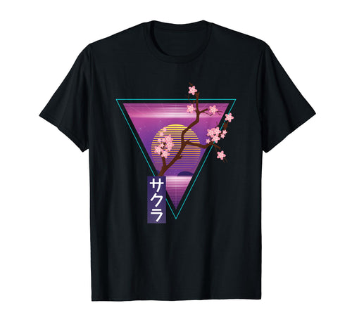 Sakura Vaporwave Cherry Blossom 90S T-Shirt - Novelty Apparel for Adults - T-Shirt, Sweatshirt, Hoodie