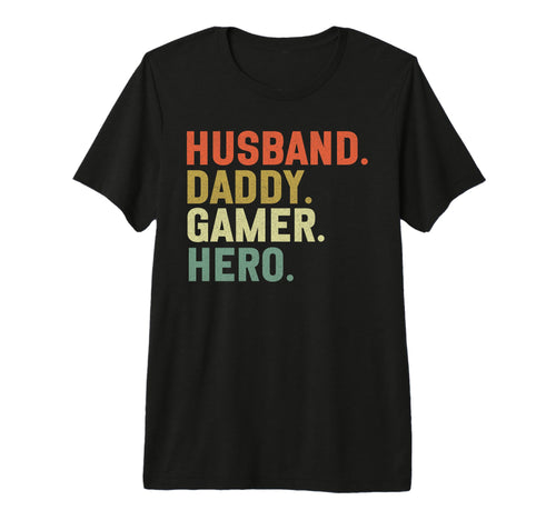Husband Daddy Gamer Hero Gaming Console T-Shirt - Unique Graphic Unisex - T-Shirt, Sweatshirt, Hoodie
