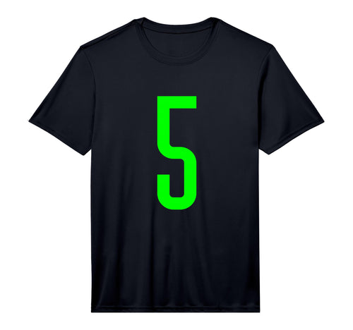 Sports Team Number 5 Green Performance T-Shirt - Unique Graphic Men Women - T-Shirt, Sweatshirt, Hoodie