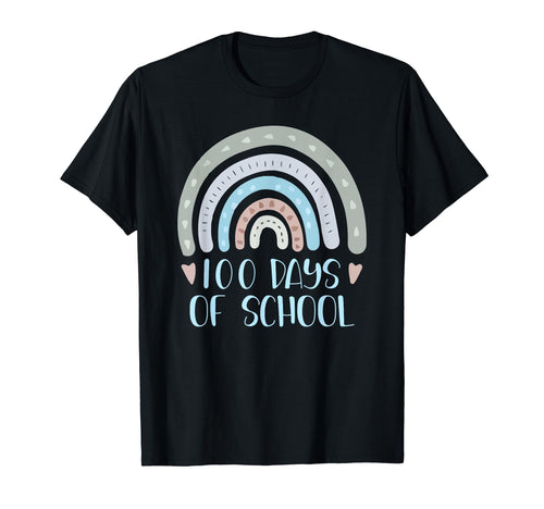 100 Days School Teacher Student Rainbow T-Shirt - Trendy Graphic for Adults - T-Shirt, Sweatshirt, Hoodie