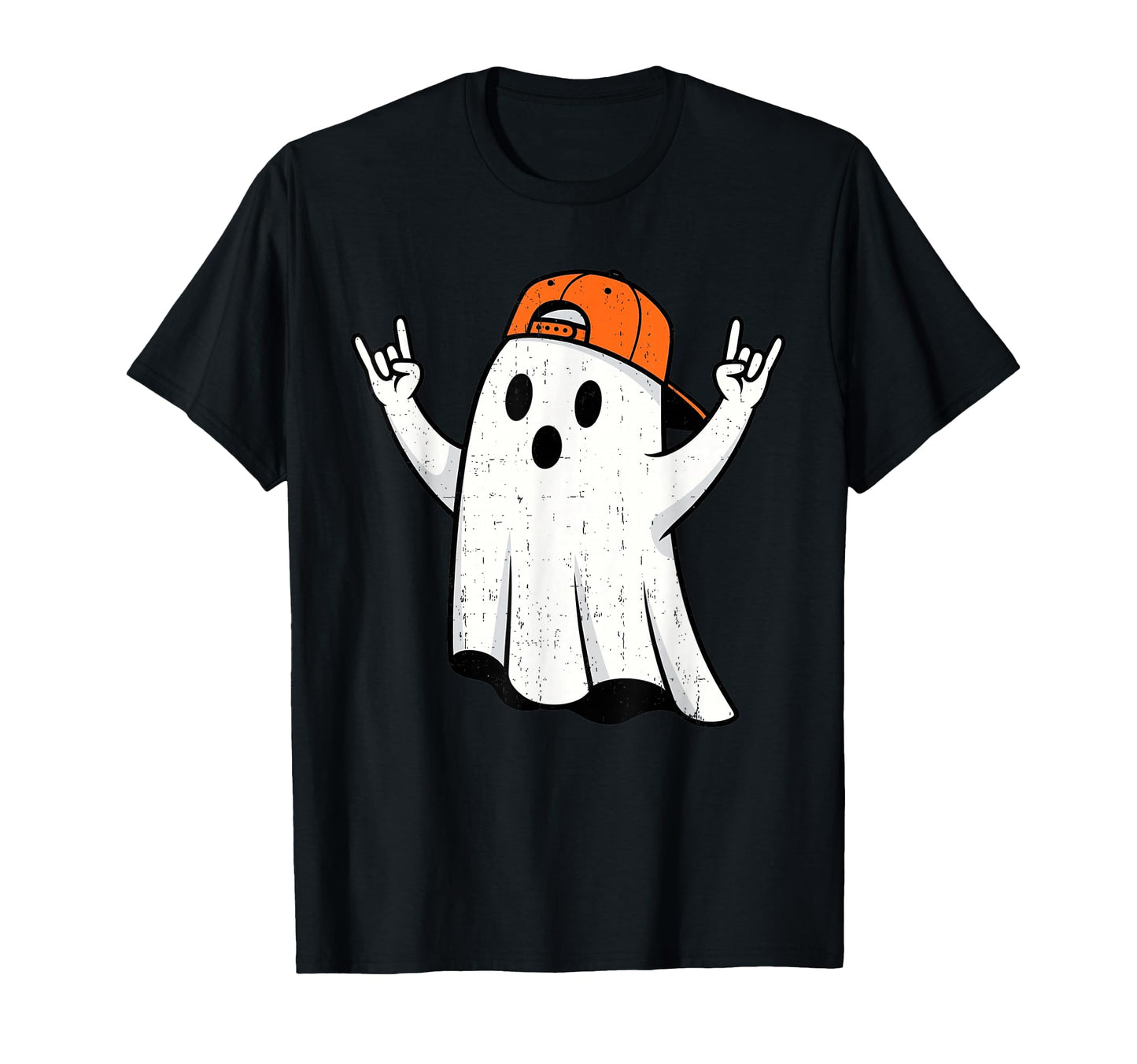 Ghost Rock Hand Halloween Vibes Funny Boo T-Shirt - Trendy Graphic Unisex - T-Shirt, Sweatshirt, Hoodie