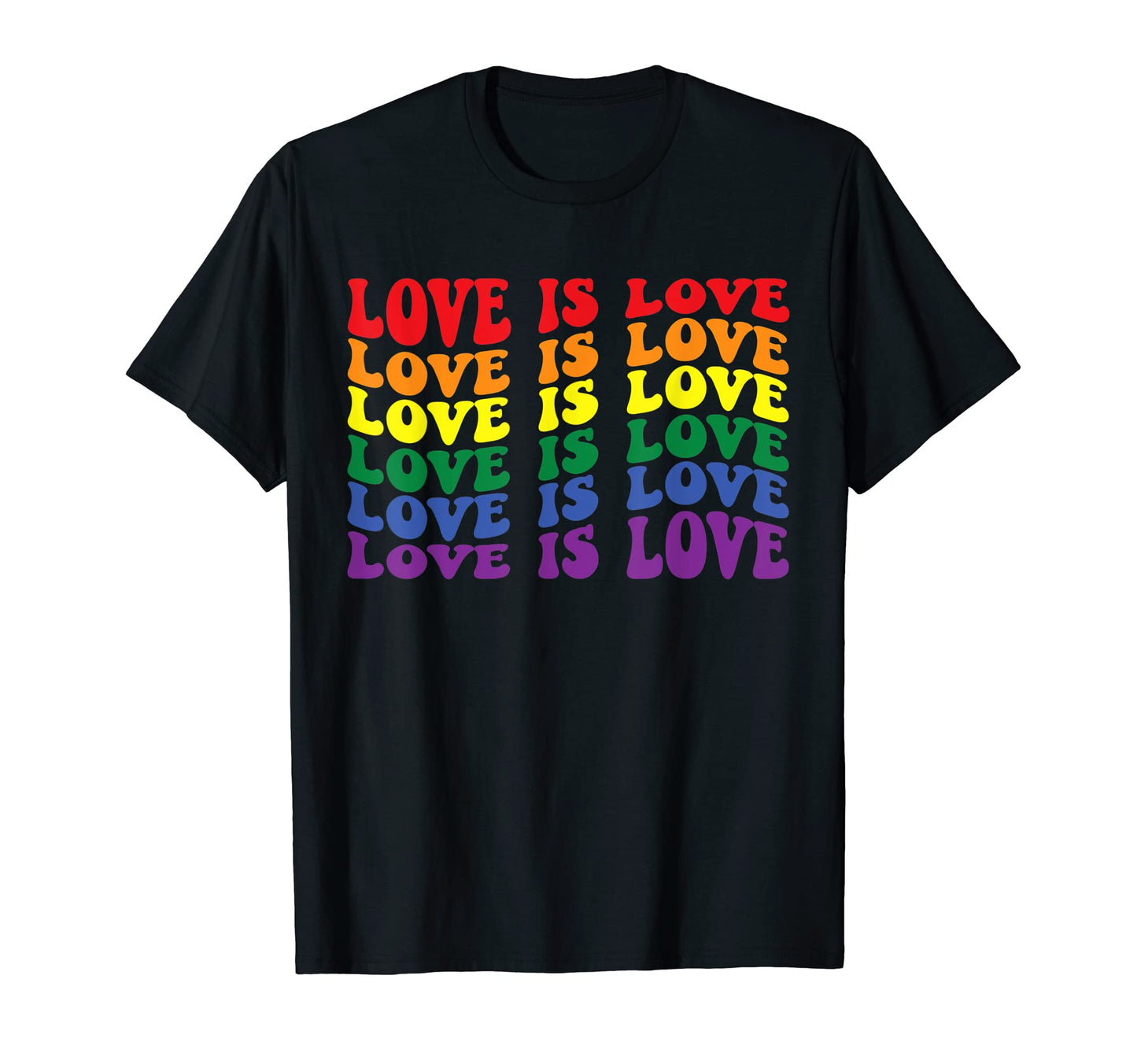 Love Is Love Rainbow Groovy Lgbt T-Shirt - Aesthetic Graphic Men Women - T-Shirt, Sweatshirt, Hoodie