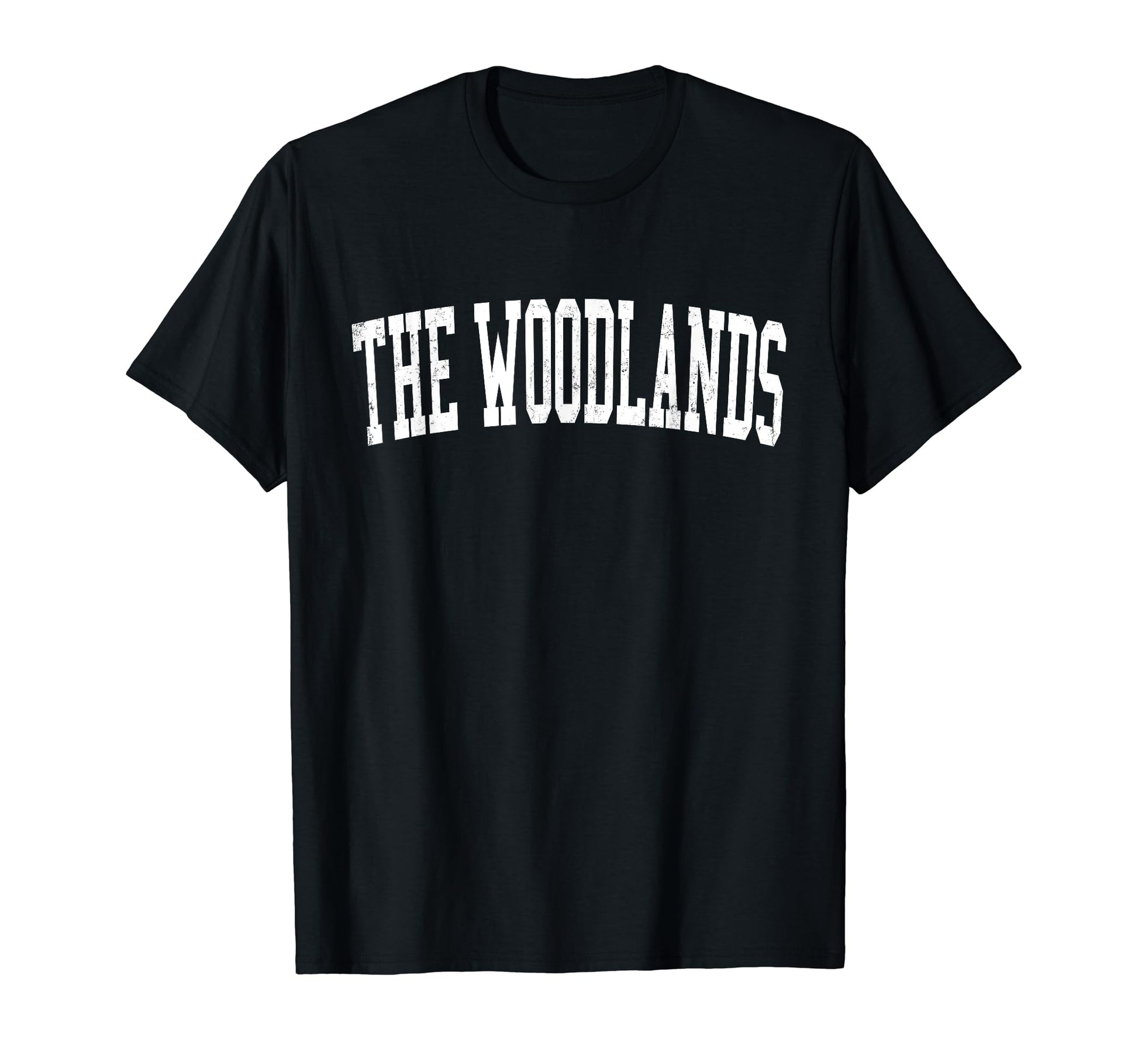 Woodlands Tx Distressed White T-Shirt - Fun Novelty Design for Adults - T-Shirt, Sweatshirt, Hoodie
