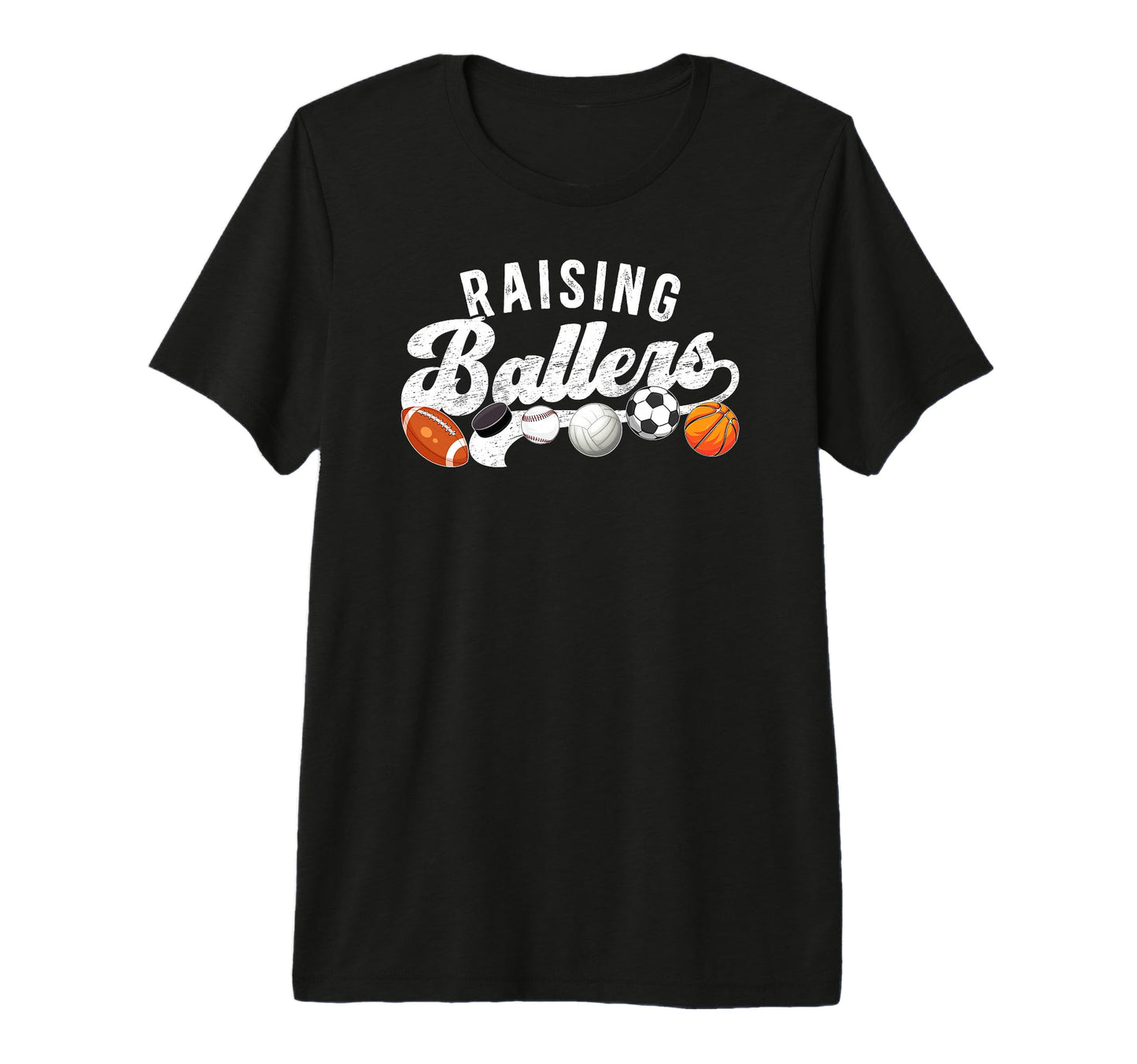 Mens Raising Ballers Sports Dad Sports T-Shirt - Custom Art Print Unisex - T-Shirt, Sweatshirt, Hoodie