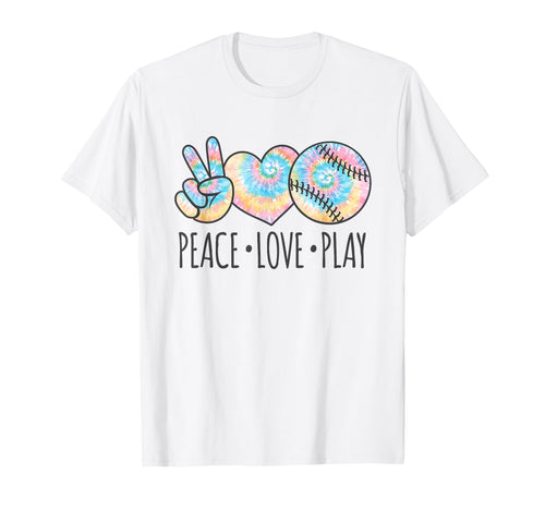Tie Dye Softball Teen Peace Love T-Shirt - Fun Novelty Design for Adults - T-Shirt, Sweatshirt, Hoodie