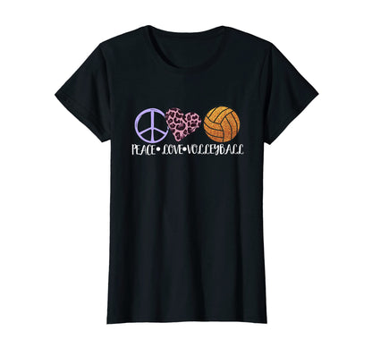 Volleyball Lover Fun Peace Love T-Shirt - Casual Everyday Wear for Adults - T-Shirt, Sweatshirt, Hoodie