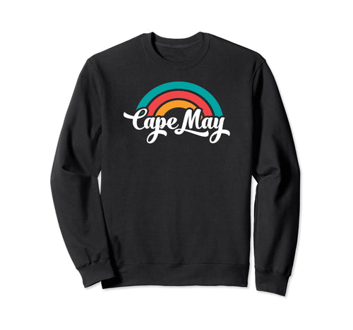 Cape May Nj Script Rainbow Sweatshirt - Casual Everyday Wear Unisex - T-Shirt, Sweatshirt, Hoodie