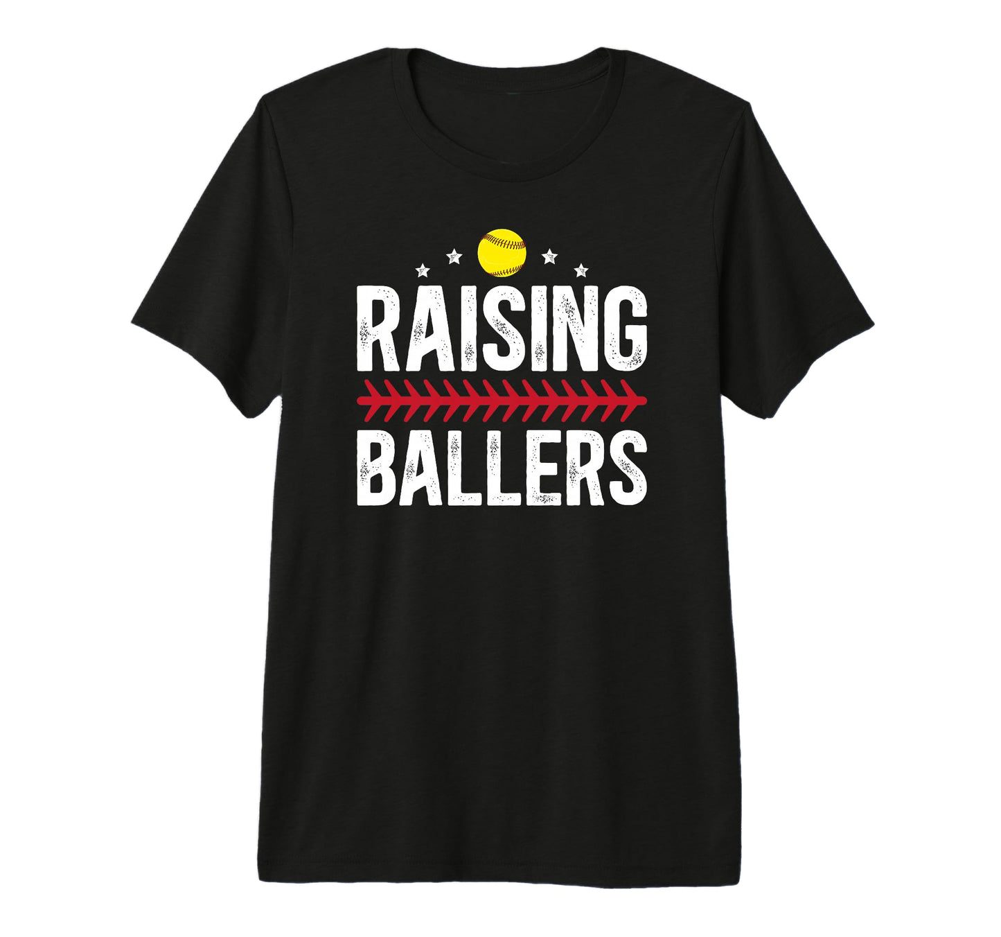 Mens Raising Ballers Softball Dad T-Shirt - Minimalist Print for Adults - T-Shirt, Sweatshirt, Hoodie