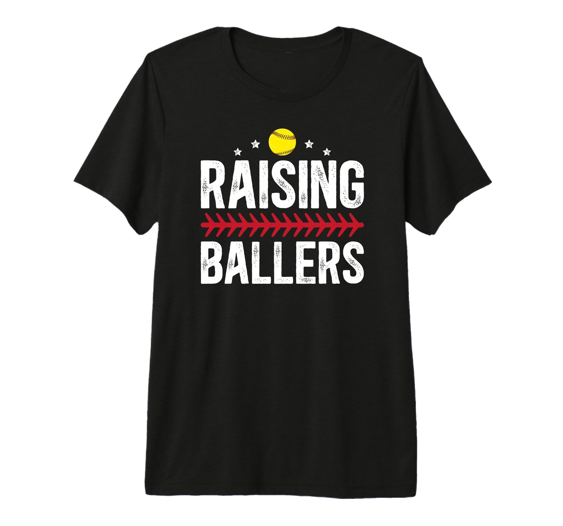 Mens Raising Ballers Softball Dad T-Shirt - Minimalist Print for Adults - T-Shirt, Sweatshirt, Hoodie