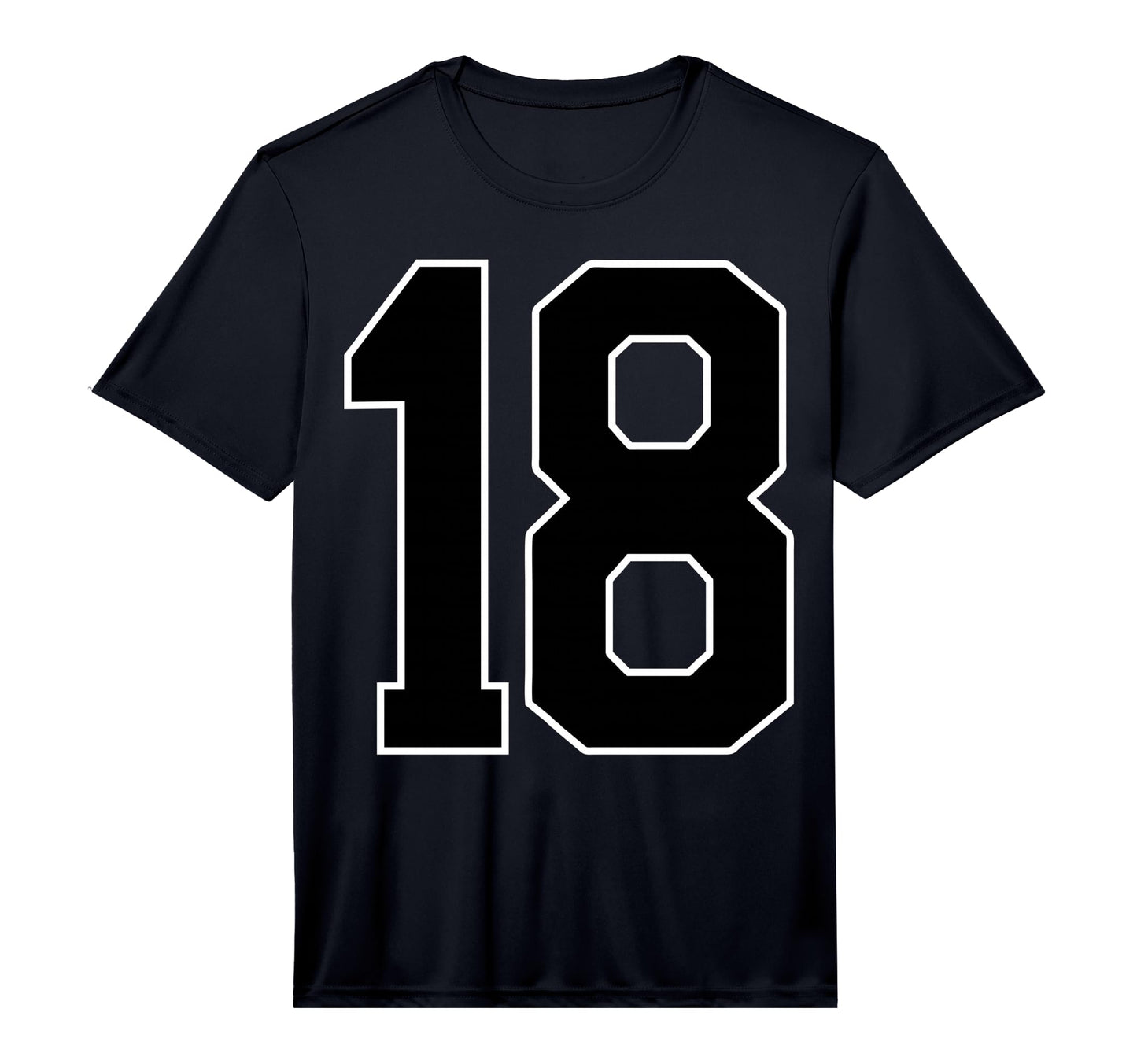 Black Sports Team Number 18 Fan T-Shirt - Streetwear Style Unisex - T-Shirt, Sweatshirt, Hoodie
