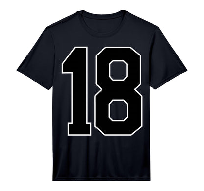 Black Sports Team Number 18 Fan T-Shirt - Streetwear Style Unisex - T-Shirt, Sweatshirt, Hoodie
